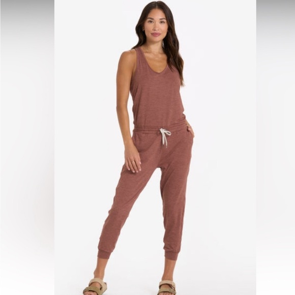 Vuori Pants - Women's Vuori Lux Jumpsuit in Terracotta Size Medium